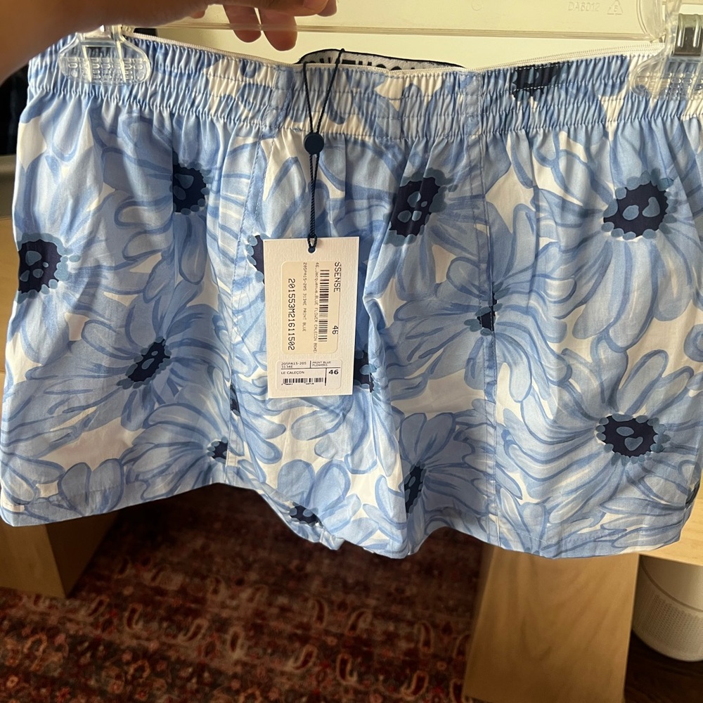 Jacquemus Blue and White Floral Shorts